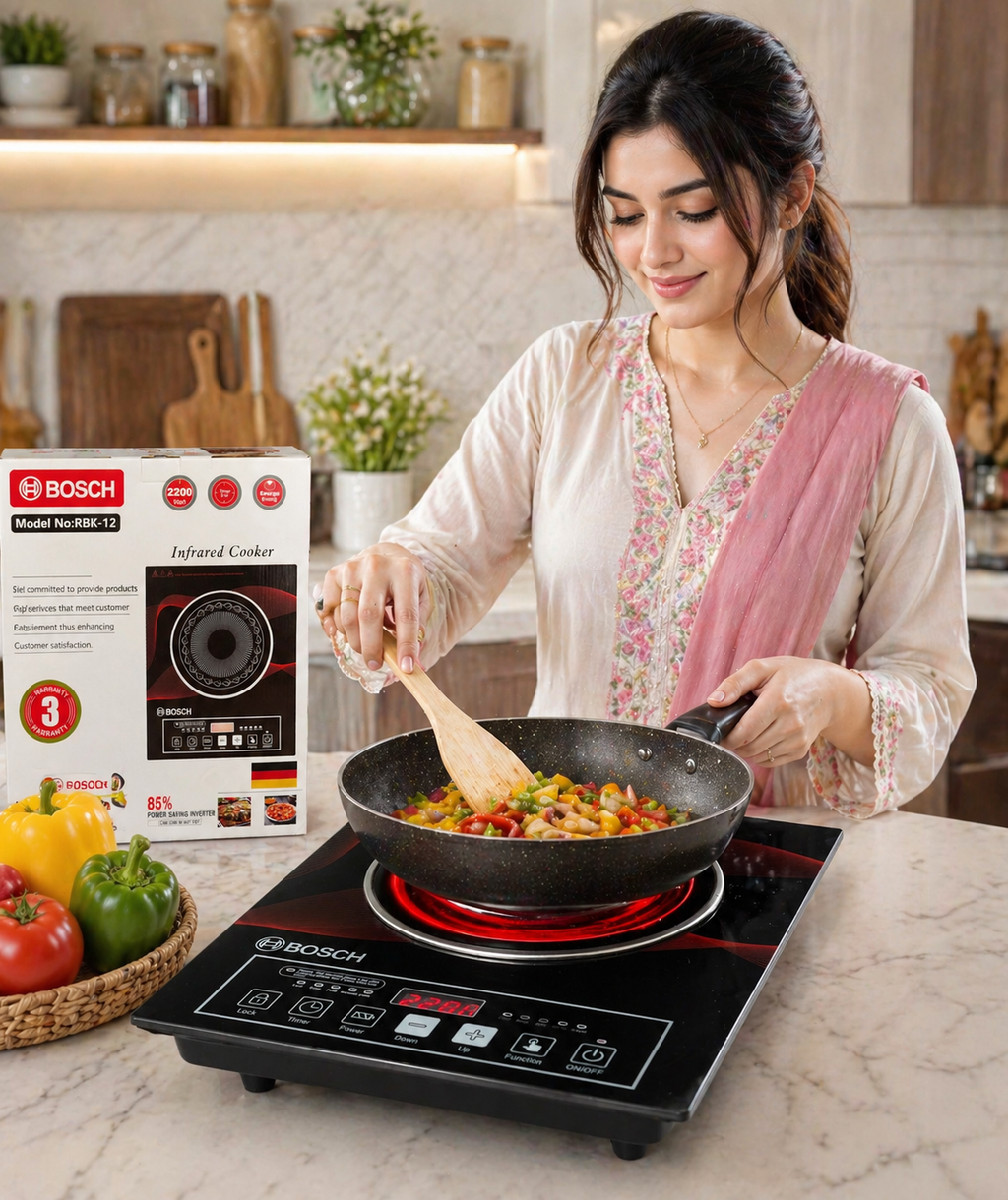 Bosch RBK-12 Electric Infrared Stove – 85% Power Saving Cooker (Hot Plate)