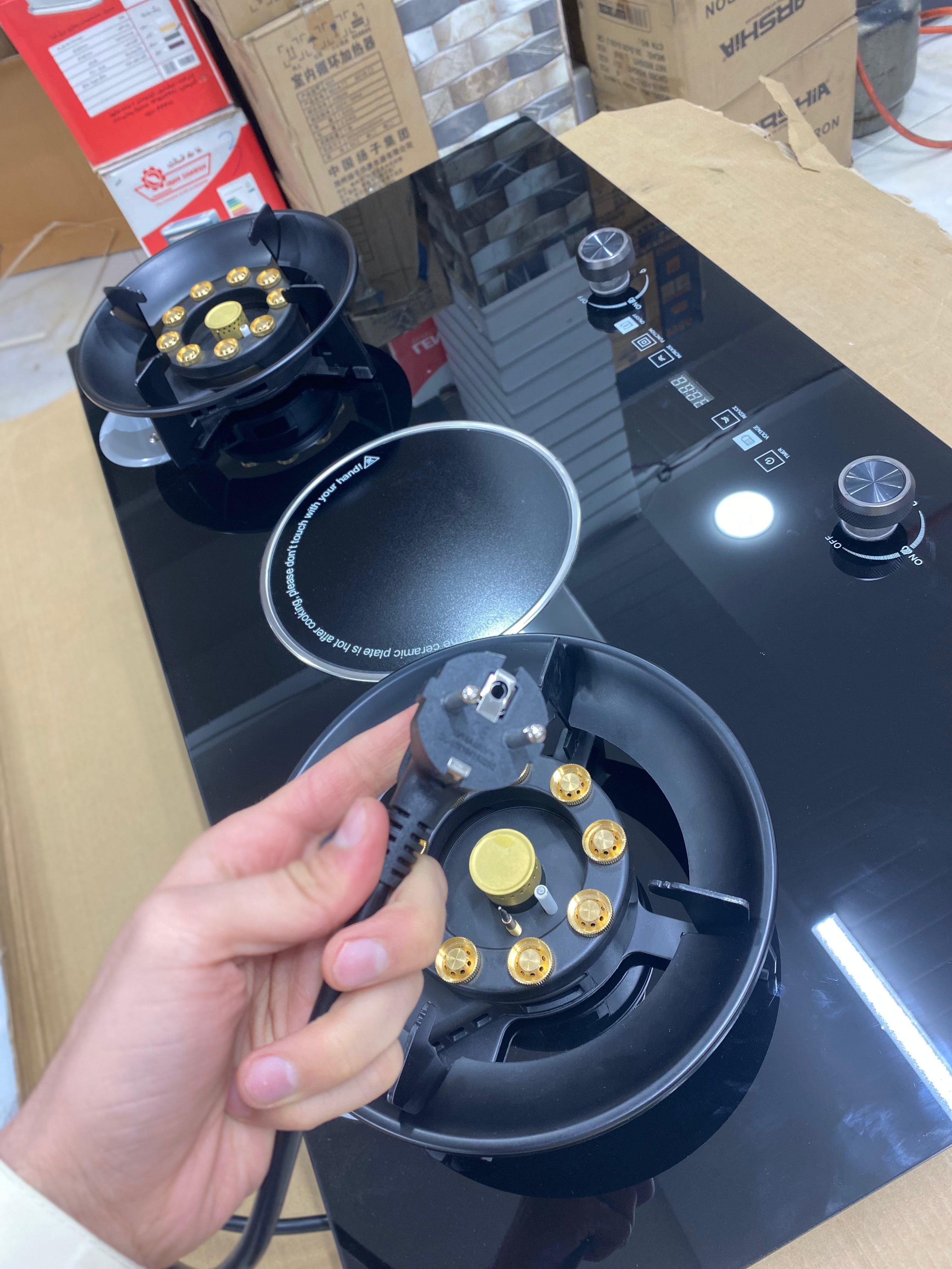 Gas Hob Burner with Dual Power Operation (Gas + Electric) Design By Germany