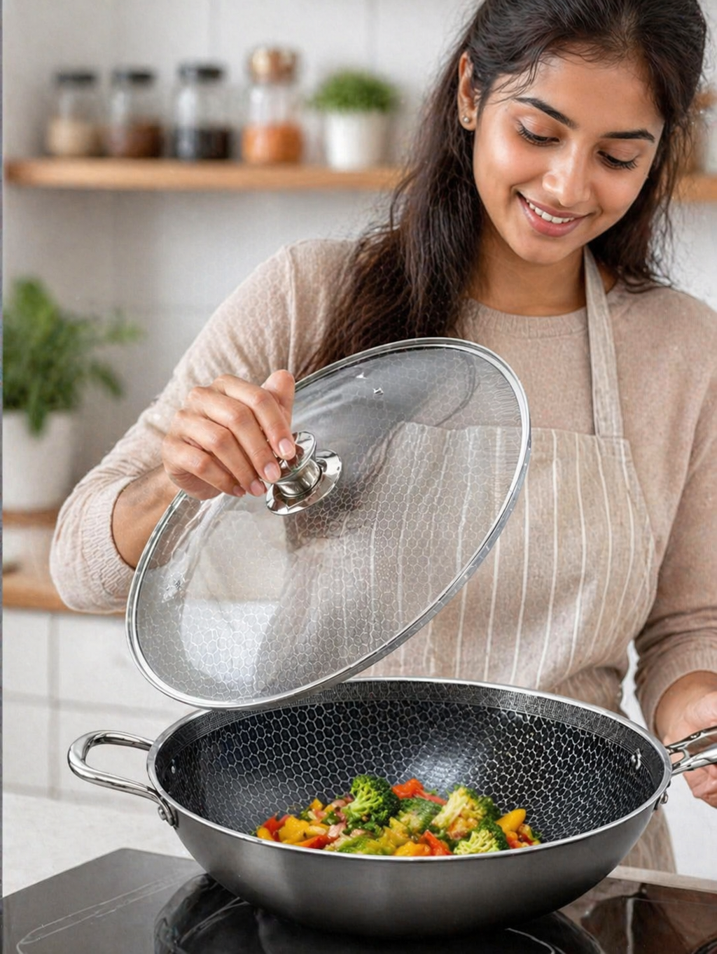 Premium Imported Honeycomb Laser-Coated Karahi
