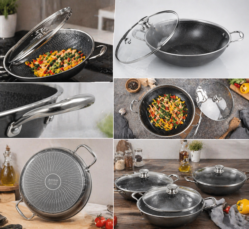 Premium Imported Honeycomb Laser-Coated Karahi
