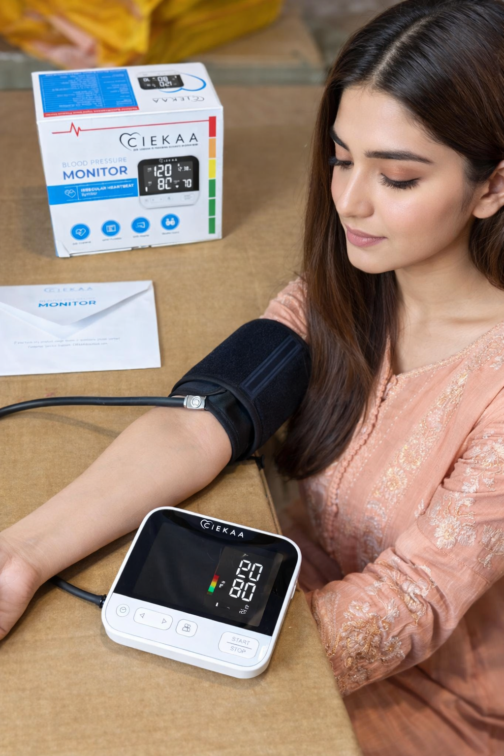 CIEKAA Digital Blood Pressure Monitor – Automatic BP Machine with Pulse Rate Monitoring
