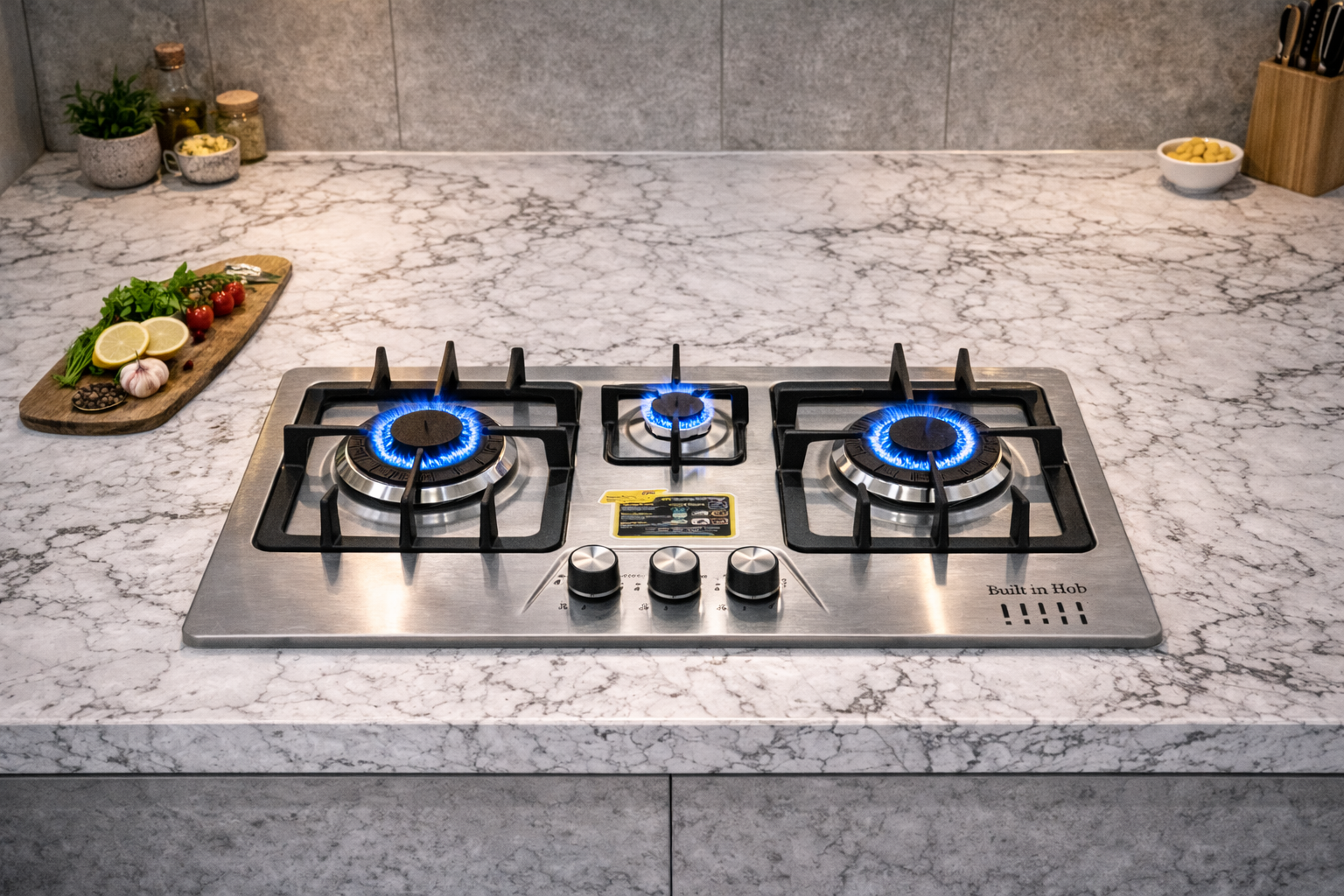 Lot Imported Kitchen 3 Burner Stainless Steel Auto Ignition Gas Hob - LPG & Natural Gas