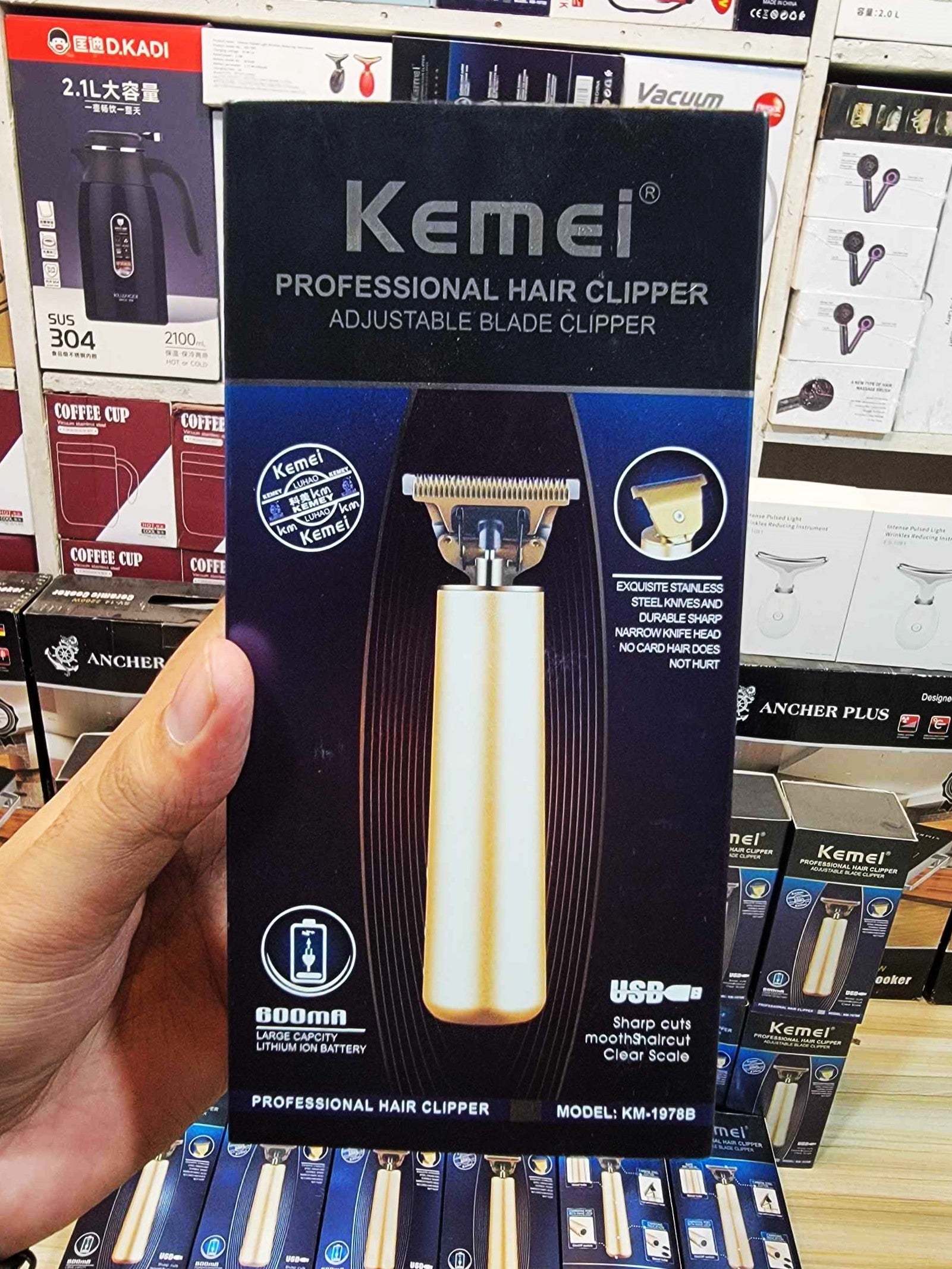Original KEMEI Full Metal Body Hair Trimmer - Golden