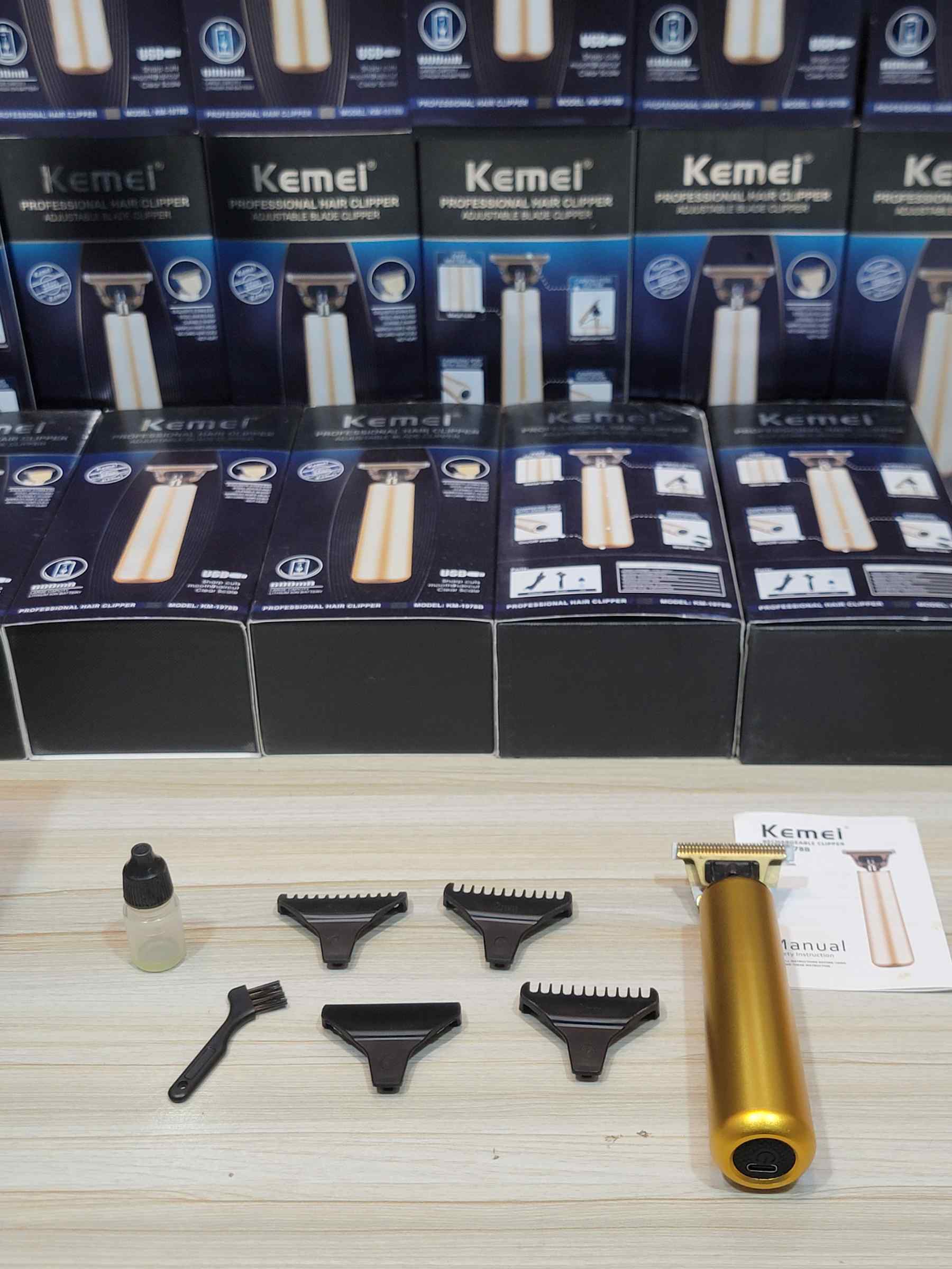 Original KEMEI Full Metal Body Hair Trimmer - Golden