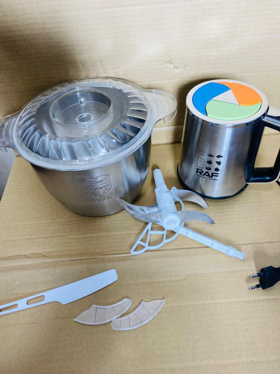 RAF Food Chopper (Meat & Vegetable Chopper) 3 Litre Steel Bowl
