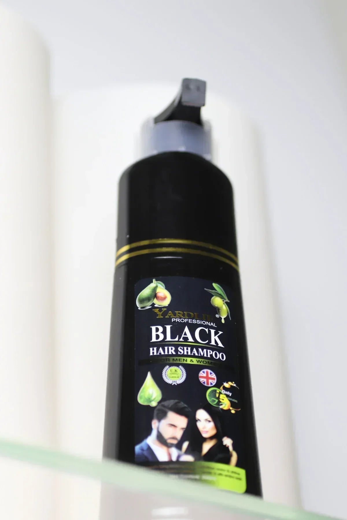 Yardlie Hair Color Shampoo – Natural Black | UK-Based 5-in-1 Grey-Cover | 200 ml