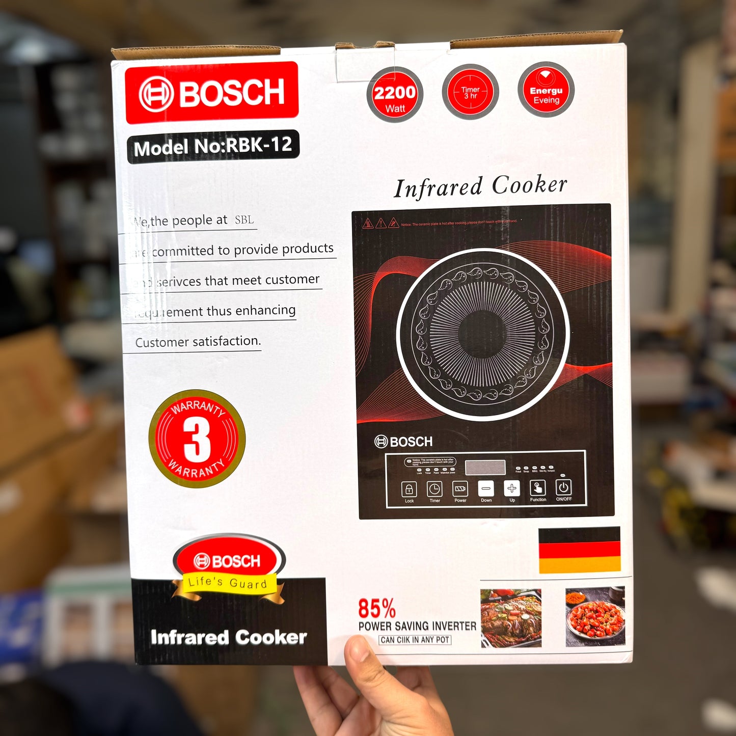 Bosch RBK-12 Electric Infrared Stove – 85% Power Saving Cooker (Hot Plate)
