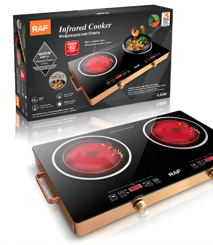 RAF Electric & solar Infrared Cooker R.8808 Double Burner 7000 Watts